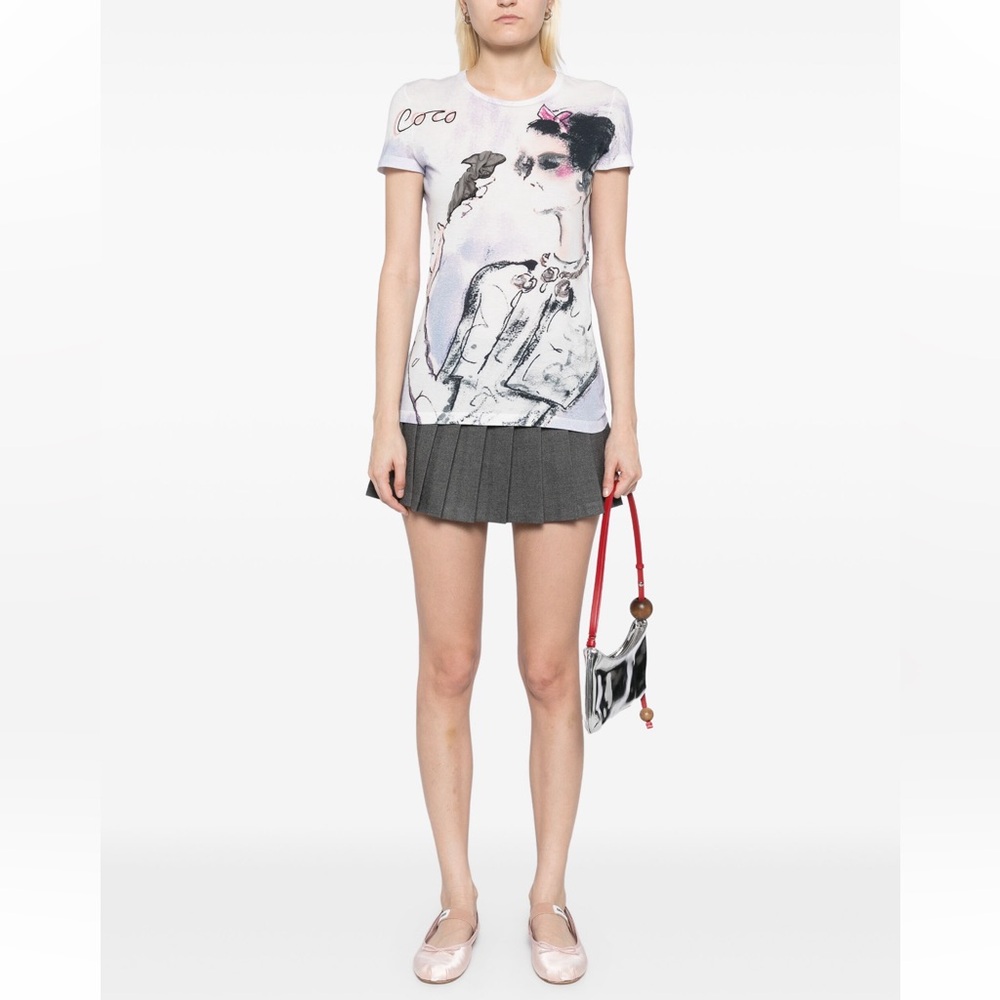CHANEL WHITE MULTICOLOR
MADEMOISELLE COCO CC T-SHIRT TEE TOP SHIRT